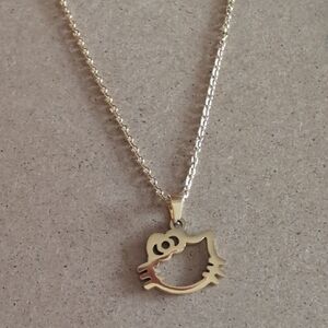 Elegant Gold Stainless Steel Cat Necklace